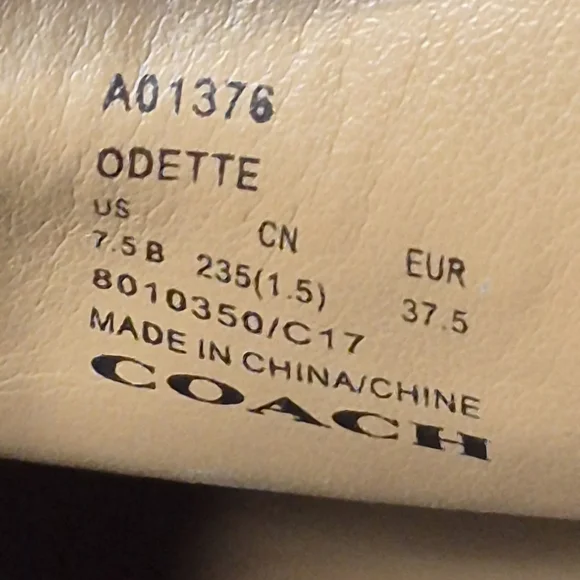 Coach Odette Metallic Pebbled Leather Loafers Size 7.5B Gunmetal Driving Shoes - Picture 11 of 11